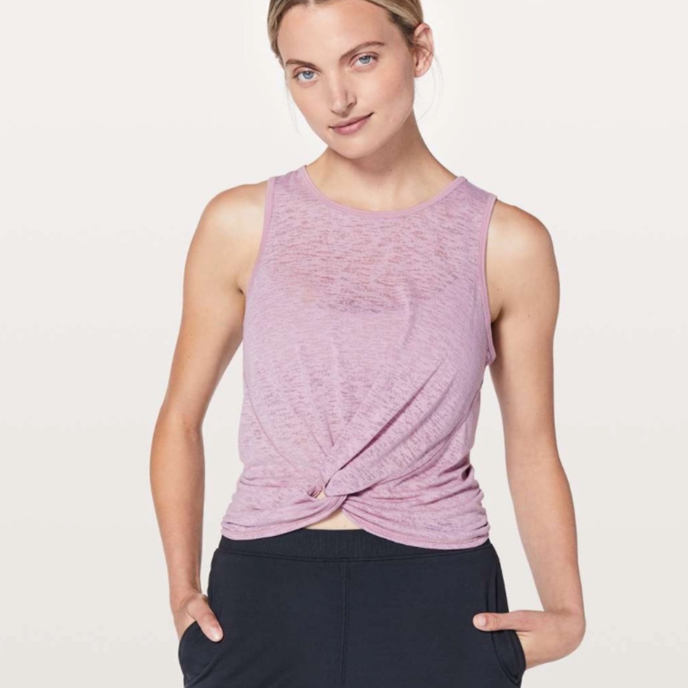 Lululemon Breeze Through Twist Tank Rose Blush